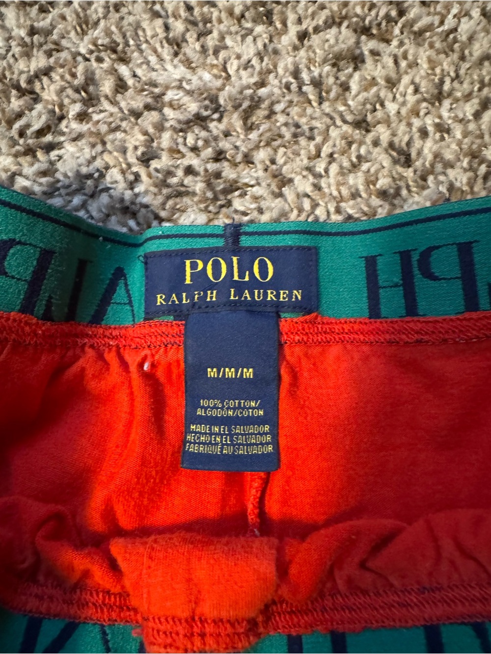 Polo by Ralph Lauren Men’s Bright Red Shorts with logo Waistband - Picture 2 of 2